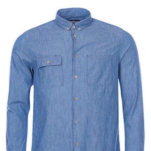 NWT Barbour Int'l Taylor Denim Color Fleck Shirt S
